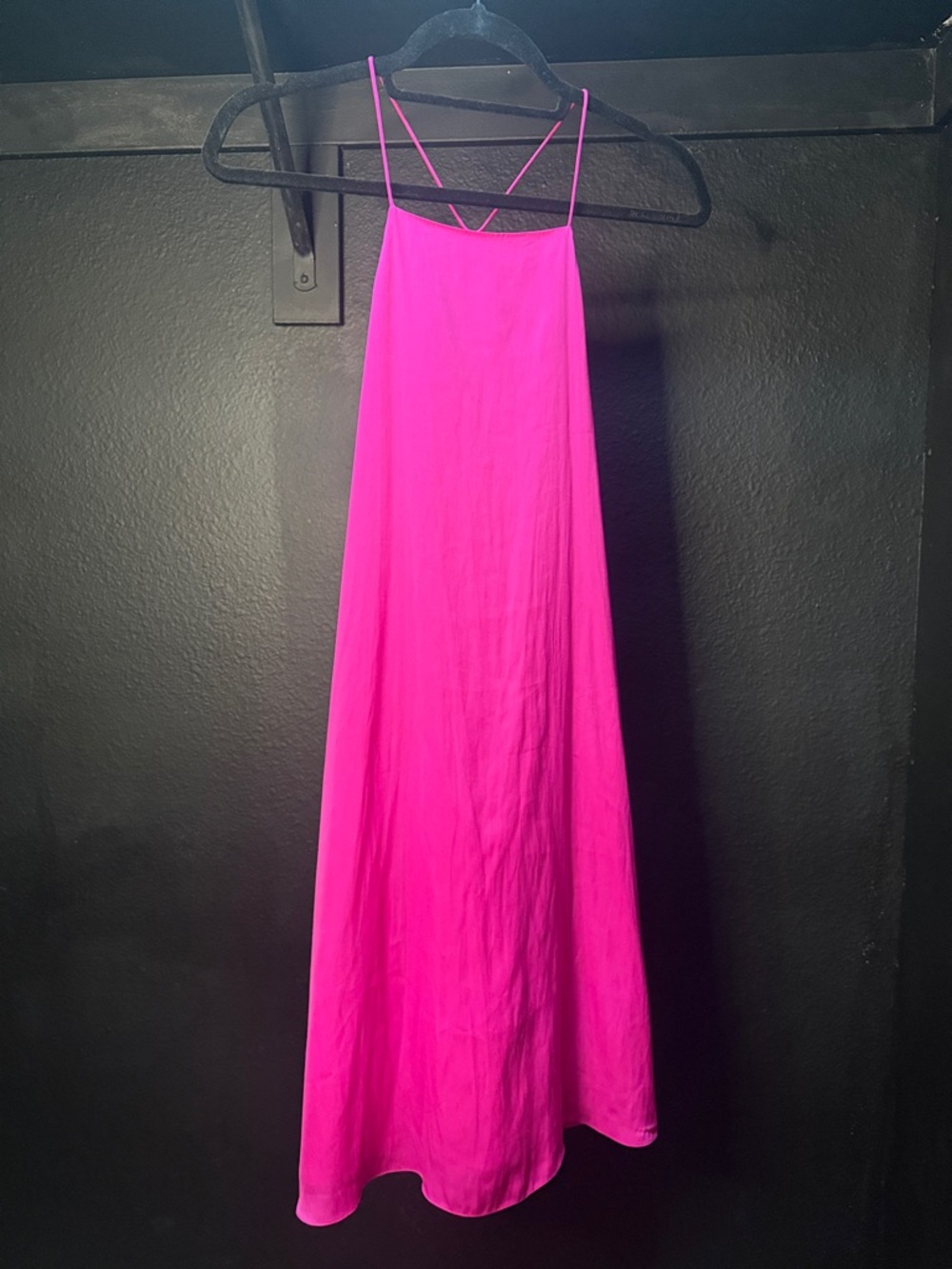 Polo by Ralph Lauren Hot Pink Strappy Packable, Hand Wash Midi Dress